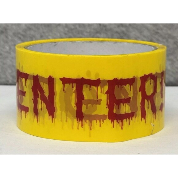 Lot of 2 Rolls Halloween Bloody Do Not Enter Decor Yellow Caution Tape - Picture 8 of 12